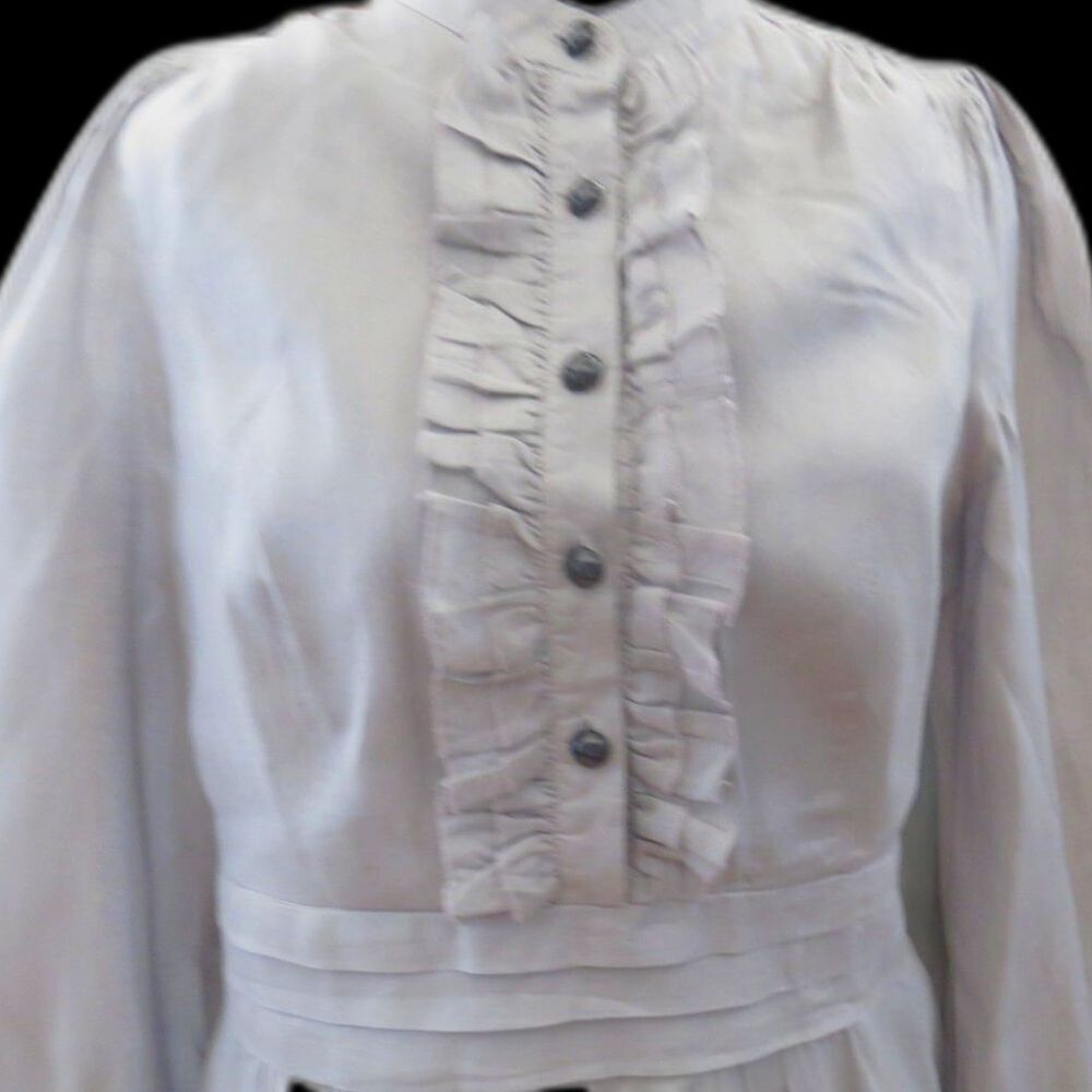 Alice Temperly for Target Victorian Gothic Ruffle Tuxedo Mini Dress Gray 15 EUC - Picture 6 of 11